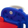 3 in 1 Freestanding Toddler Slide, Indoor Outdoor Playground with Basketball Hoop and Ball for Kids Under 3 Years, Red & Blue