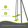 XNS008 interesting triple children metal safe swing set 440lbs for outdoor playground three seat swing black and green for age 3+
