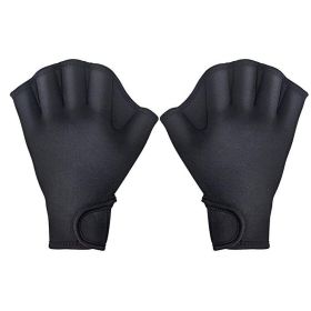 Aqua Fit Swim Training Gloves (Color: Black)