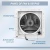 RV Roof Vent Fan 14" with LED Light,4 Speed Reversible 12V RV Exhaust Fan Low Noise,UV Protection,Manual Open for Camper,Travel,Cargo Trailer